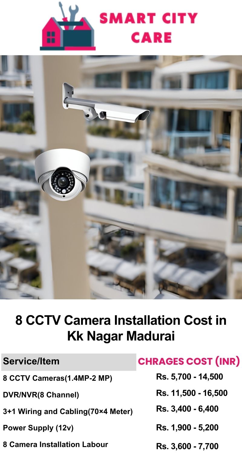 8 CCTV camera installation cost list in  Madurai, KK Nagar