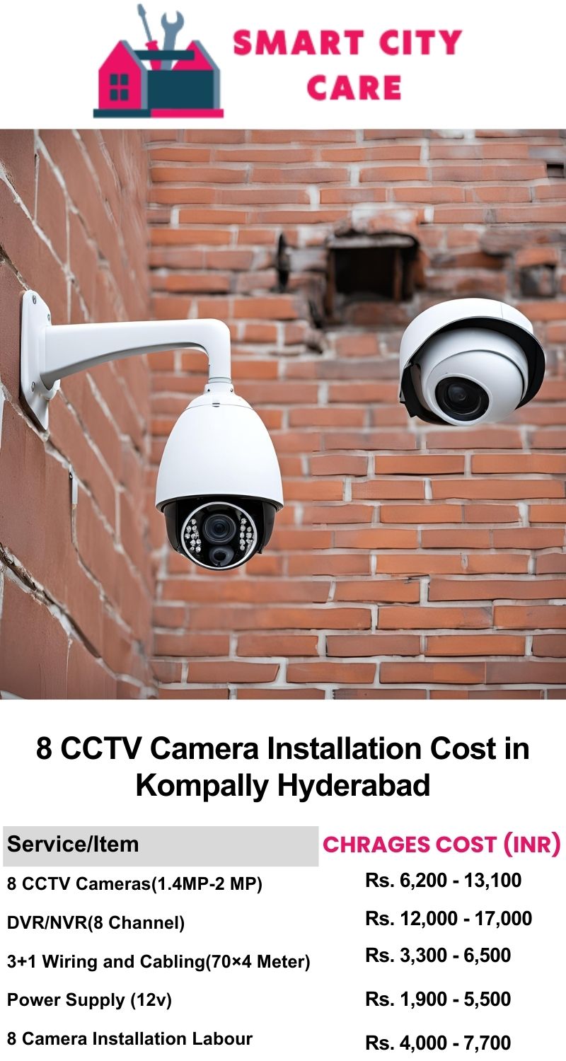 8 CCTV camera installation cost list in  Hyderabad, Kompally