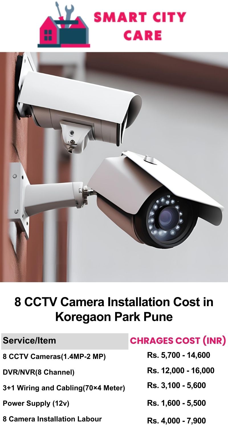 8 CCTV camera installation cost list in  Pune, Koregaon Park