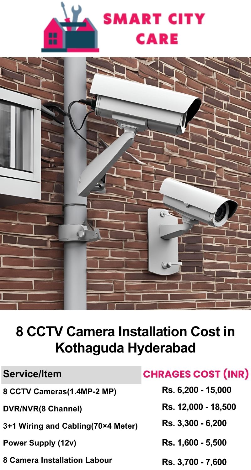 8 CCTV camera installation cost list in  Hyderabad, Kothaguda