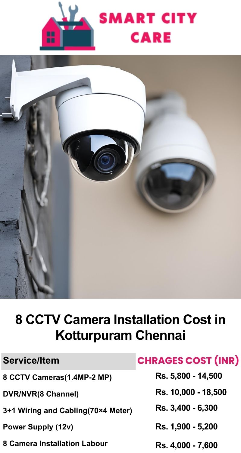 8 CCTV camera installation cost list in  Chennai, Kotturpuram