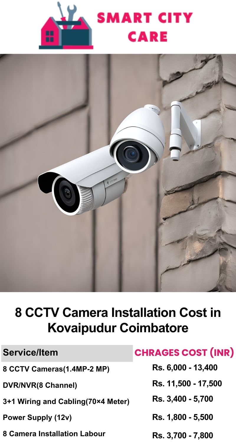 8 CCTV camera installation cost list in  Coimbatore, Kovaipudur