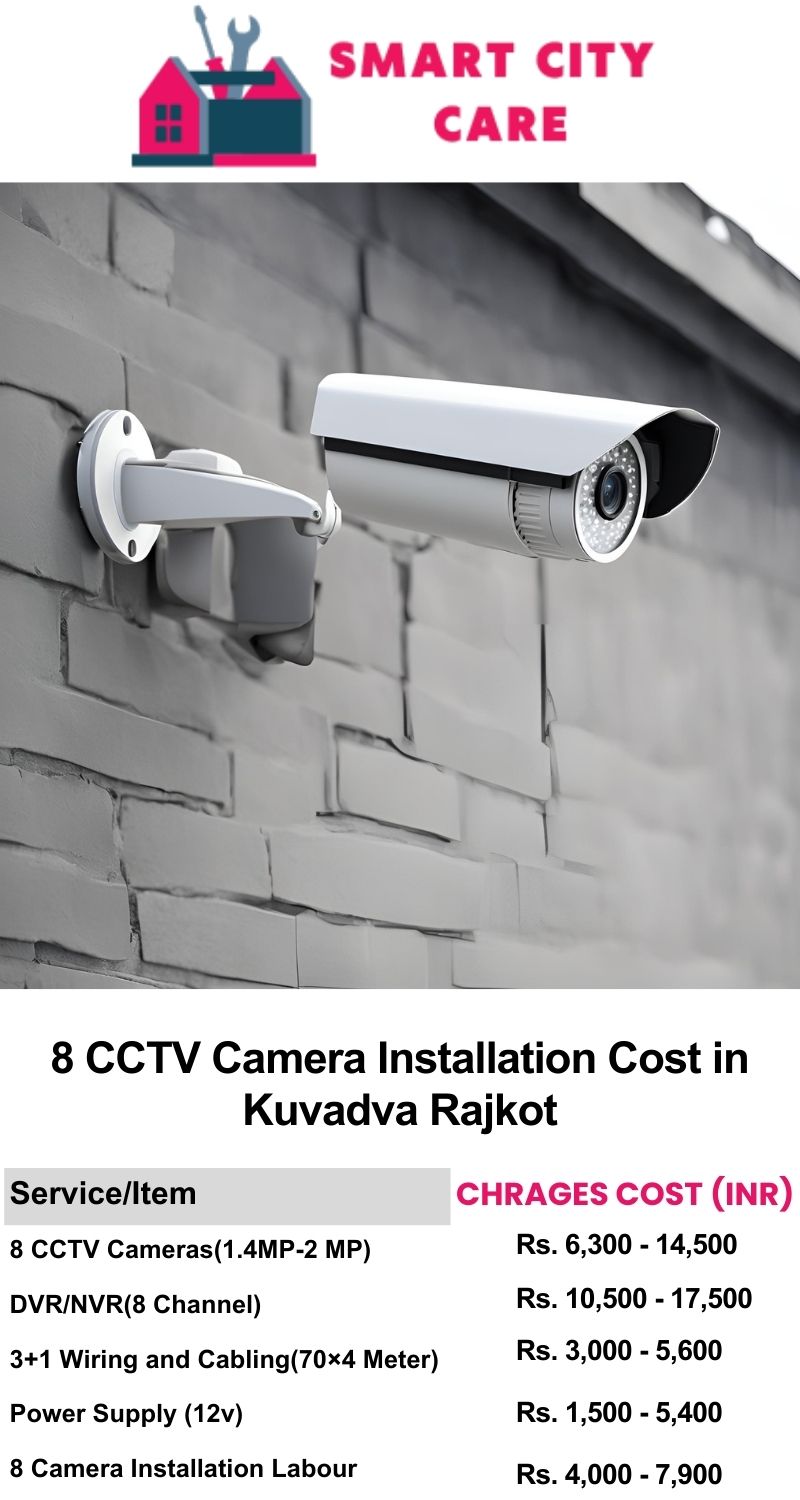 8 CCTV camera installation cost list in  Rajkot, Kuvadva