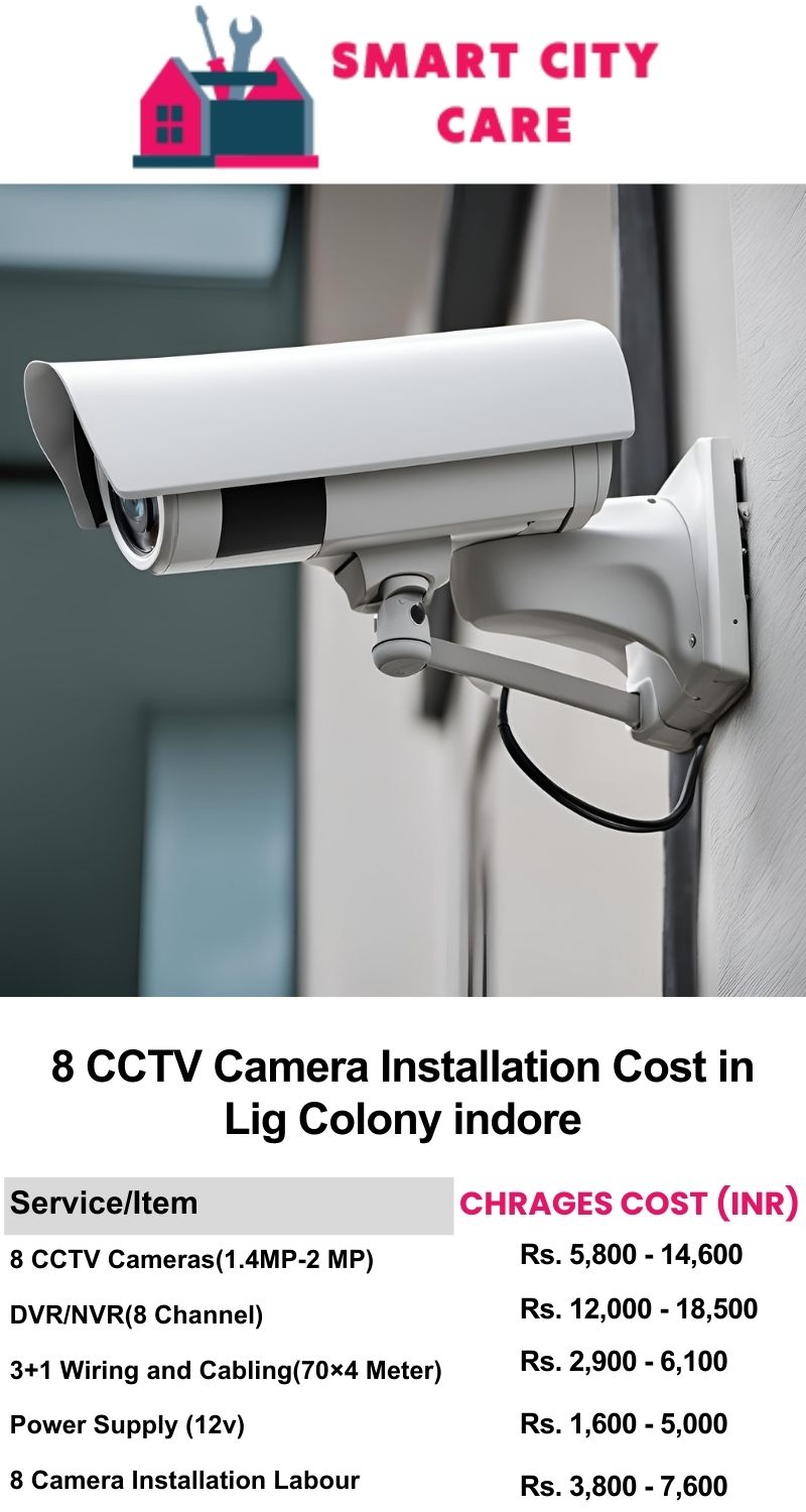 8 CCTV camera installation cost list in  Indore, LIG Colony