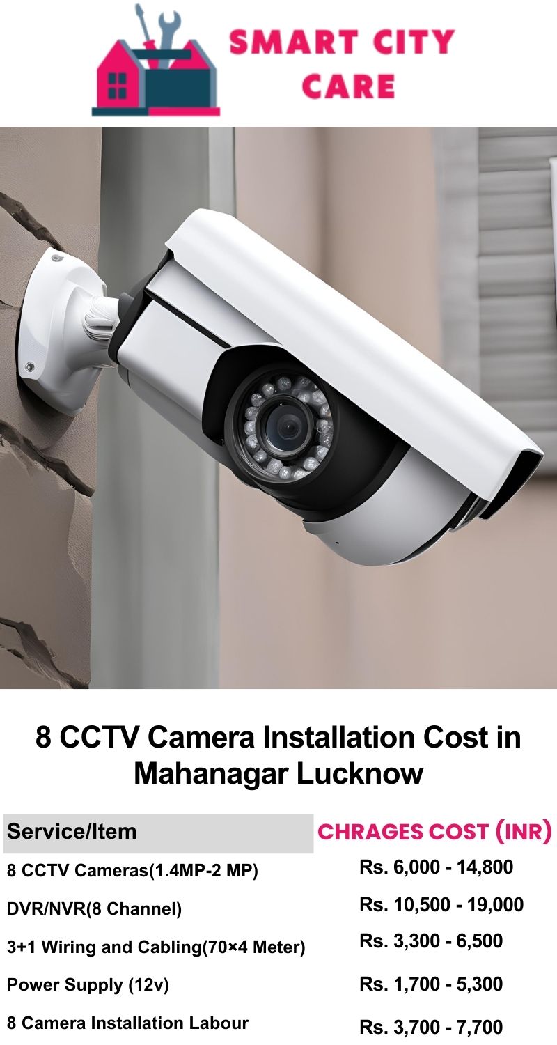 8 CCTV camera installation cost list in  Lucknow, Mahanagar