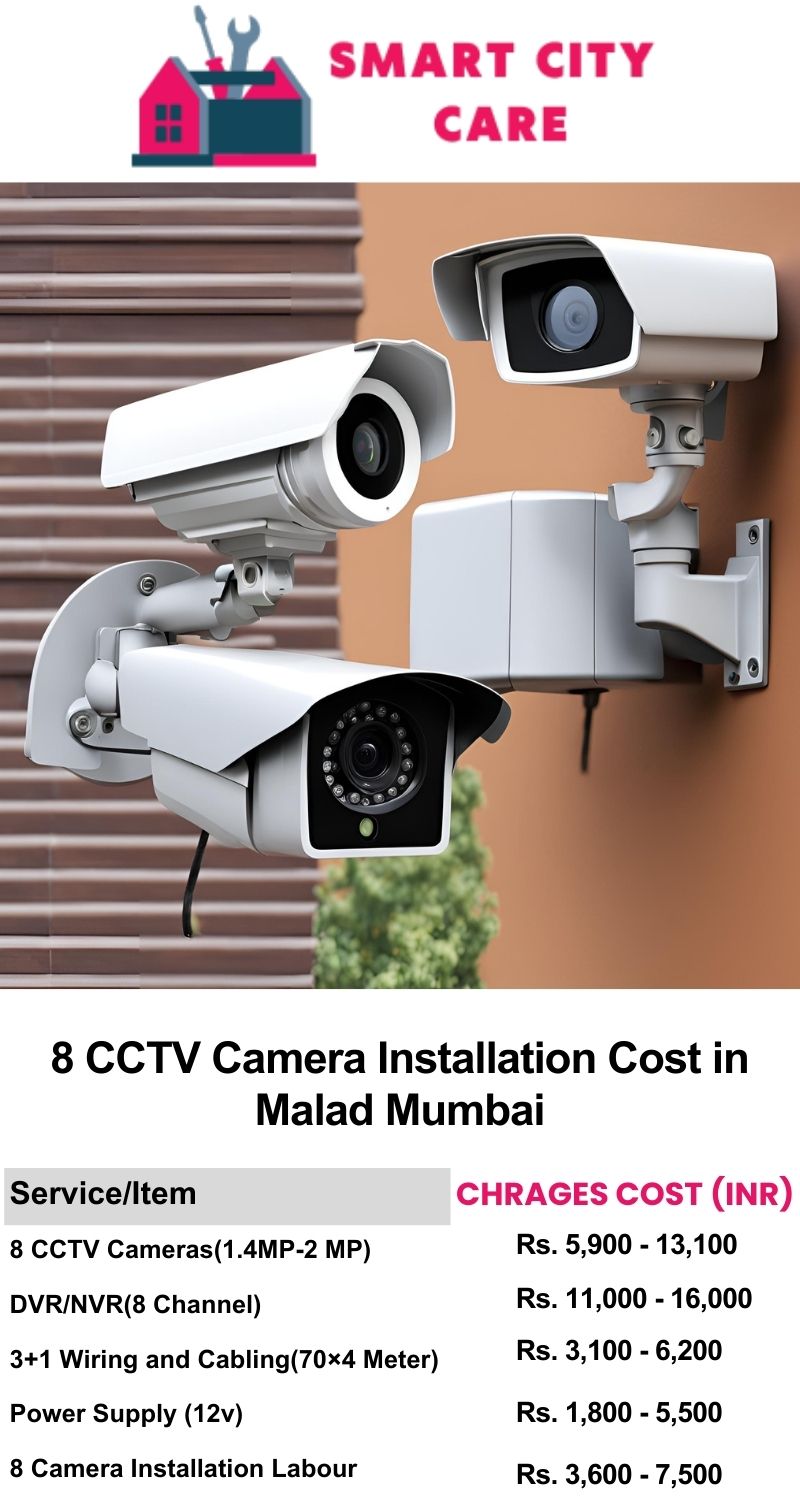 8 CCTV camera installation cost list in  Mumbai, Malad