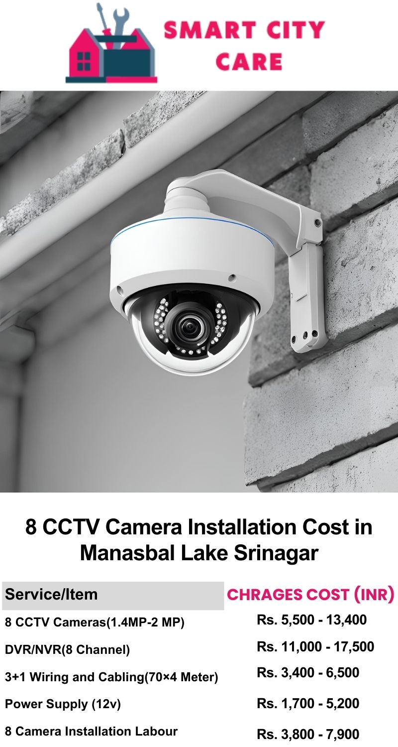 8 CCTV camera installation cost list in  Srinagar, Manasbal Lake