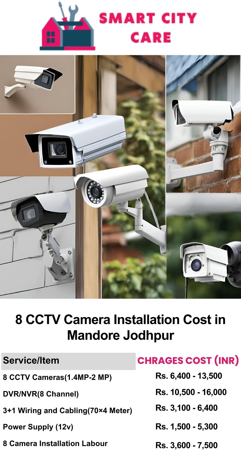 8 CCTV camera installation cost list in  Jodhpur, Mandore