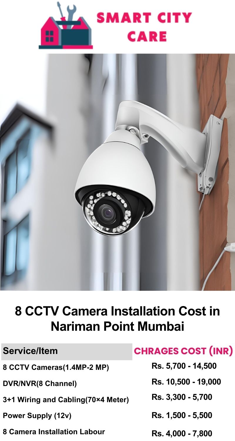 8 CCTV camera installation cost list in  Mumbai, Nariman Point