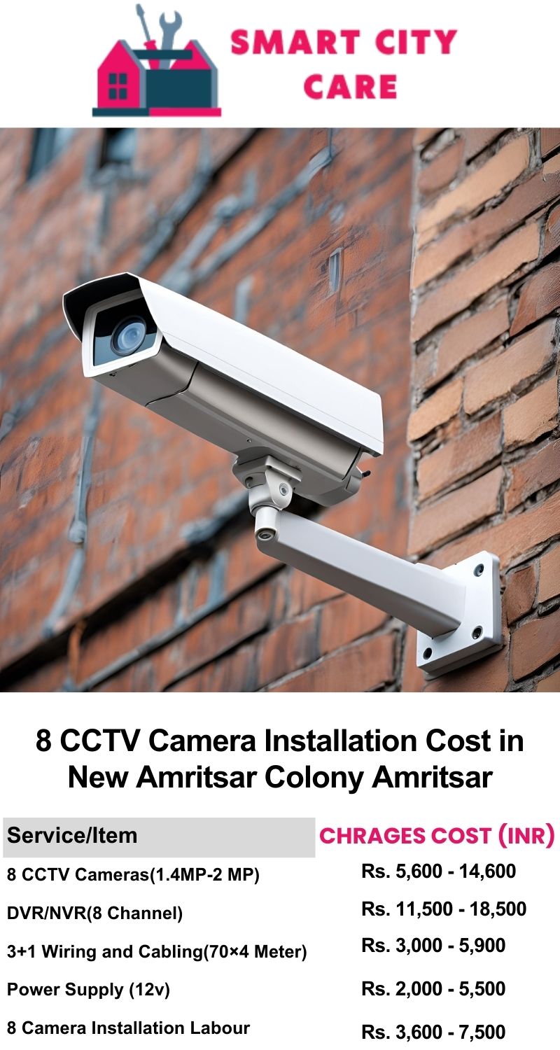 8 CCTV camera installation cost list in  Amritsar, New Amritsar Colony