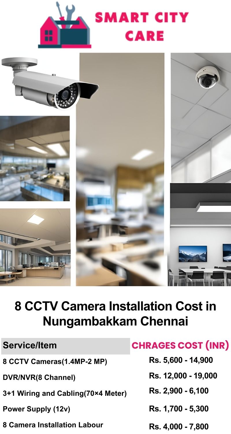 8 CCTV camera installation cost list in  Chennai, Nungambakkam