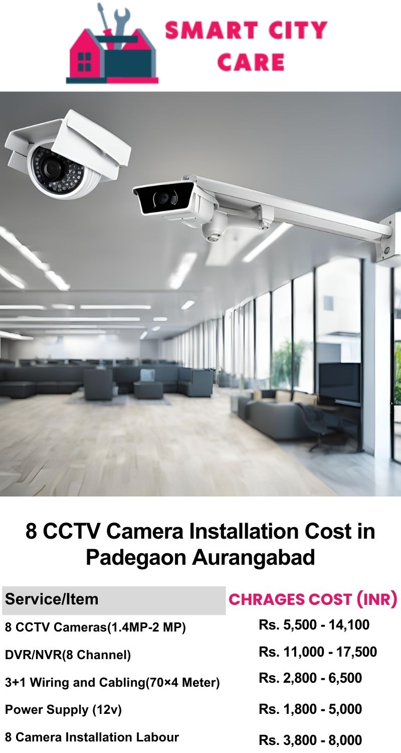 8 CCTV camera installation cost list in  Aurangabad, Padegaon