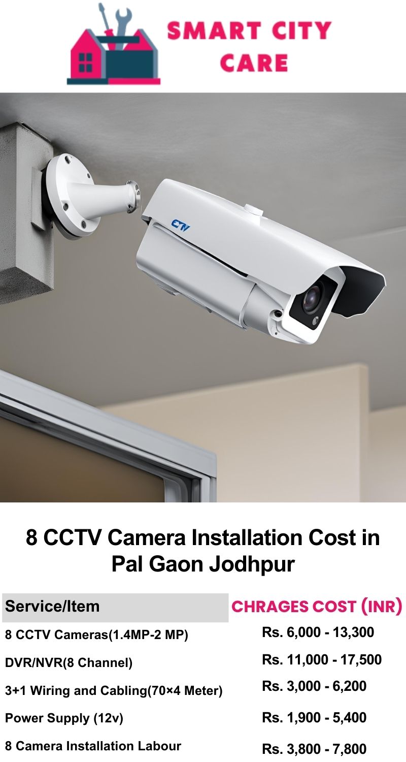 8 CCTV camera installation cost list in  Jodhpur, Pal Gaon