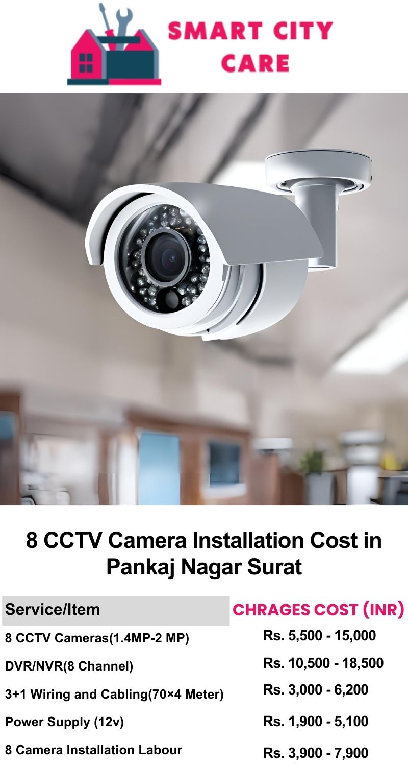 8 CCTV camera installation cost in Pankaj Nagar