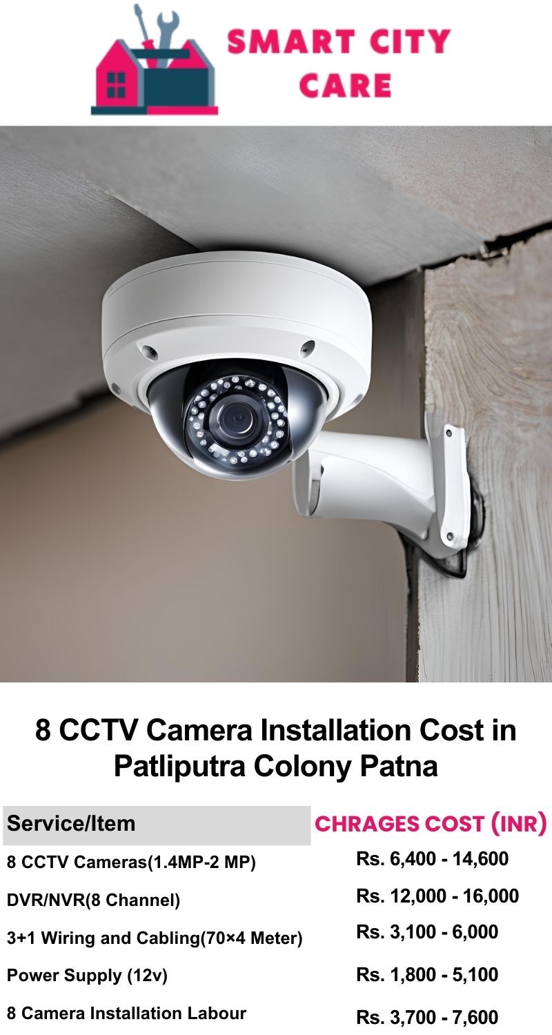 8 CCTV camera installation cost list in  Patna, Patliputra Colony