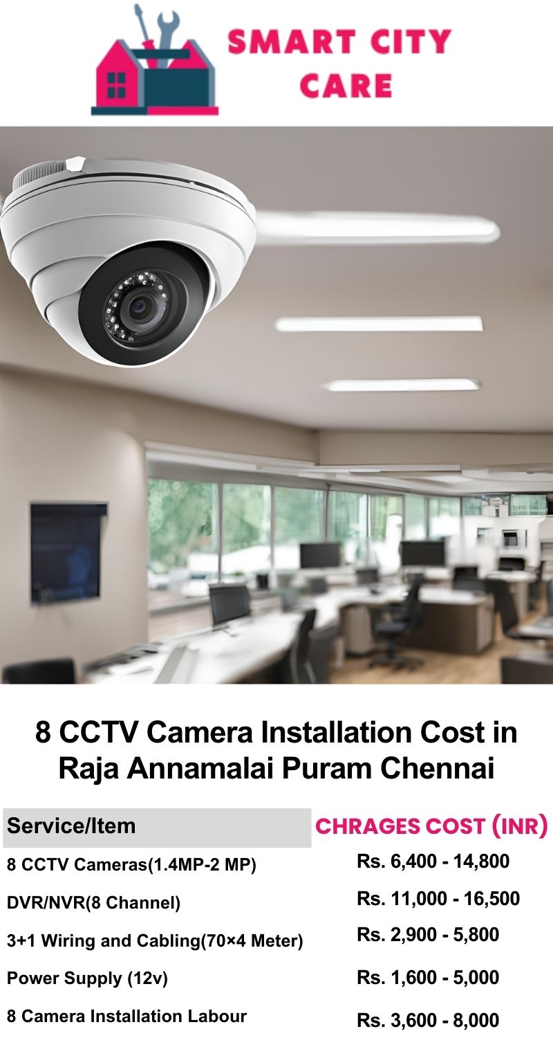 8 CCTV camera installation cost list in  Chennai, Raja Annamalai Puram