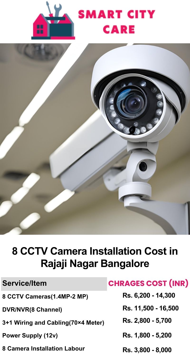 8 CCTV camera installation cost list in  Bangalore, Rajaji Nagar