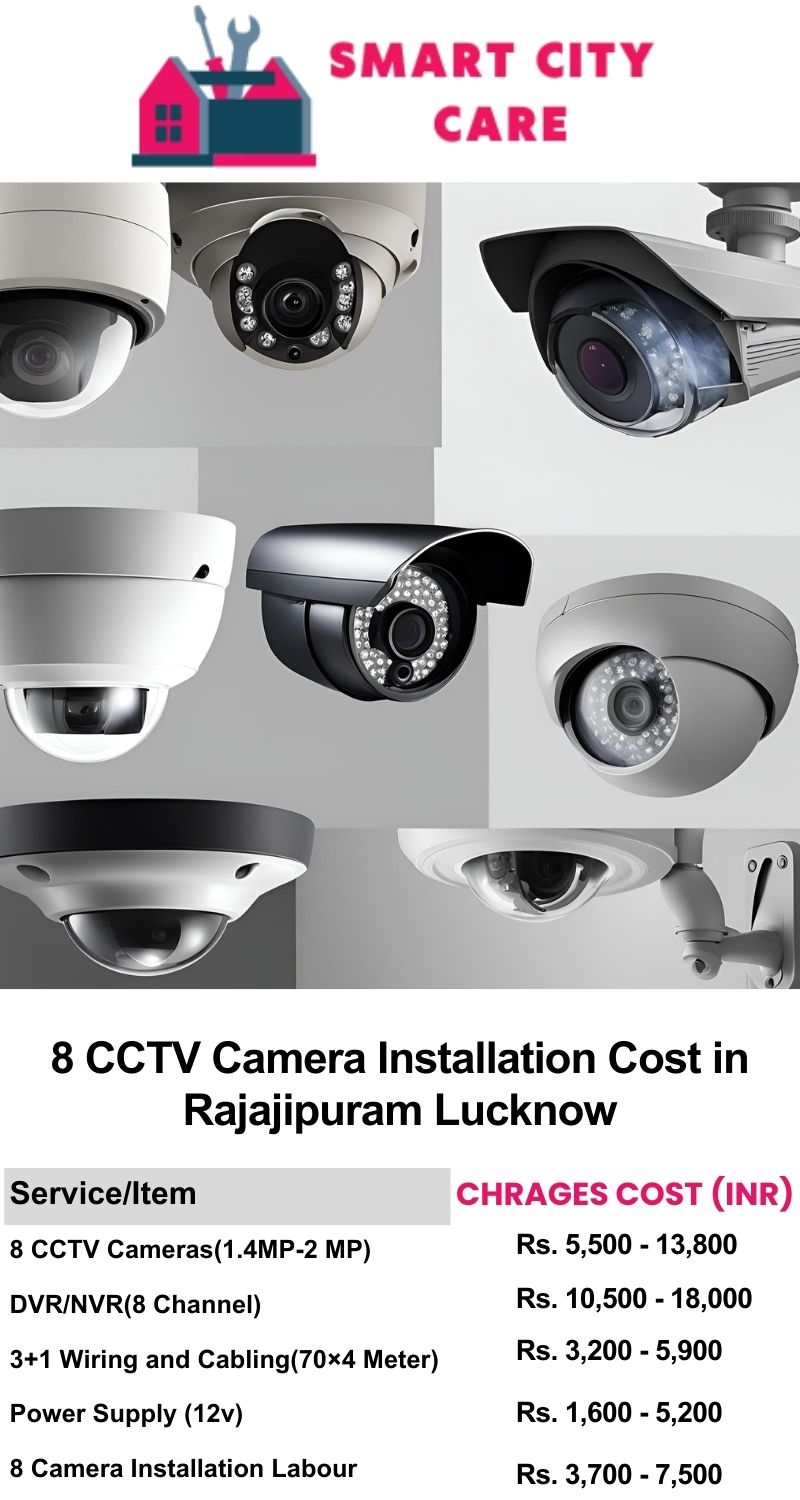 8 CCTV camera installation cost list in  Lucknow, Rajajipuram