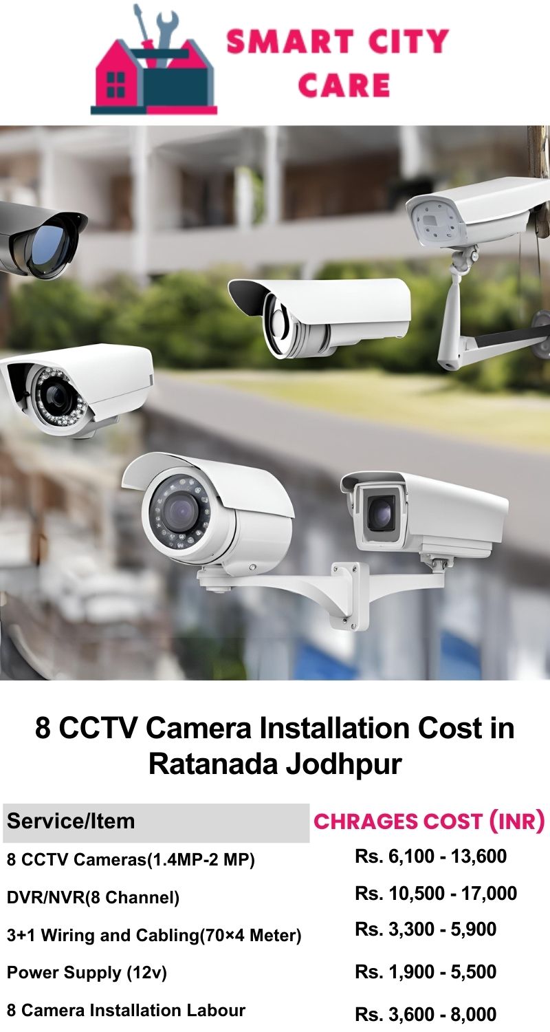 8 CCTV camera installation cost list in  Jodhpur, Ratanada