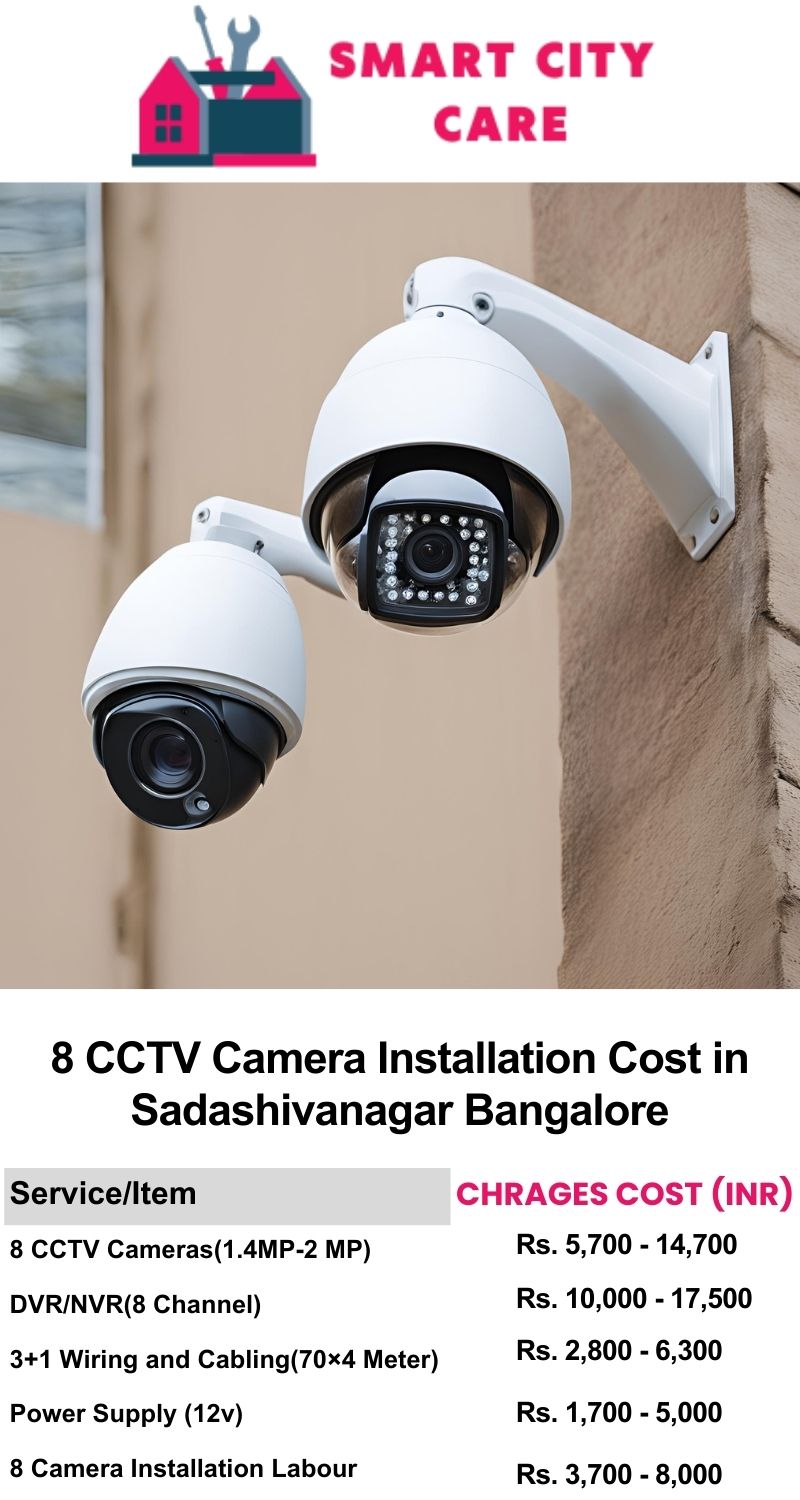 8 CCTV camera installation cost list in  Bangalore, Sadashivanagar