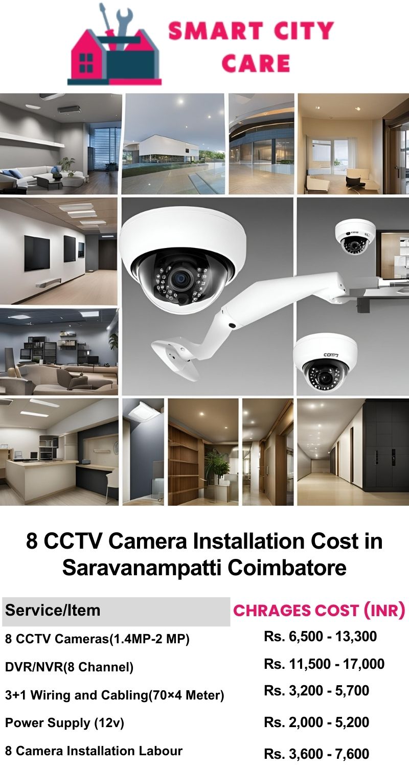 8 CCTV camera installation cost list in  Coimbatore, Saravanampatti