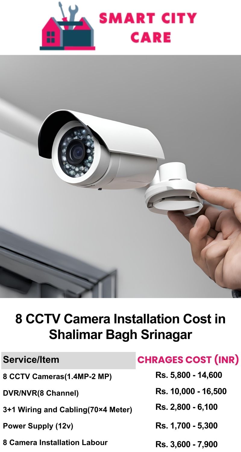 8 CCTV camera installation cost list in  Srinagar, Shalimar Bagh