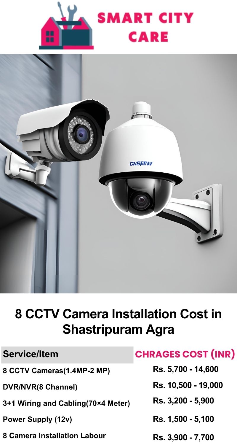 8 CCTV camera installation cost list in  Agra, Shastripuram