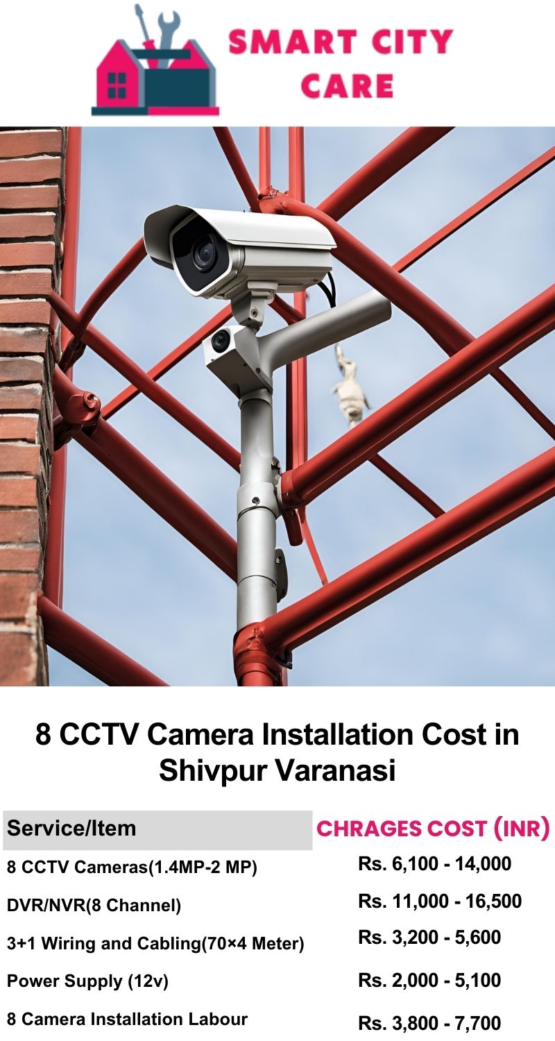 8 CCTV camera installation cost list in  Varanasi, Shivpur