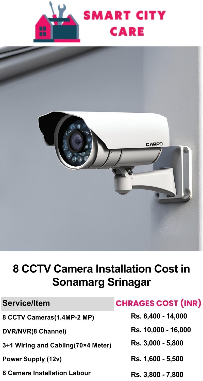 8 CCTV camera installation cost list in  Srinagar, Sonamarg