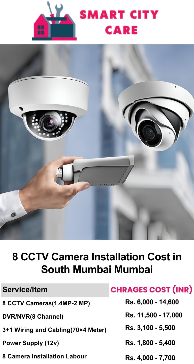 8 CCTV camera installation cost list in  Mumbai, South Mumbai