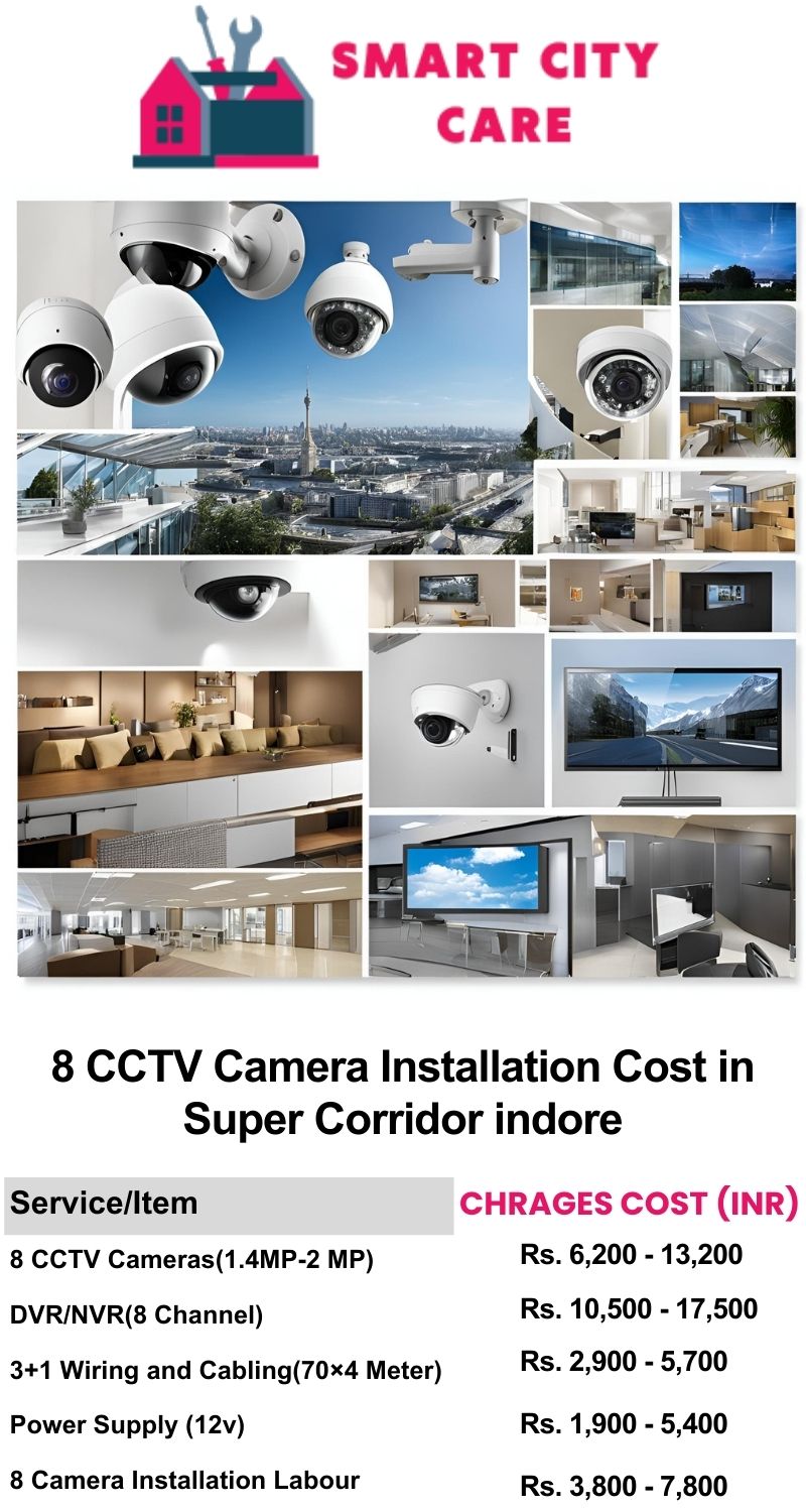 8 CCTV camera installation cost list in  Indore, Super Corridor