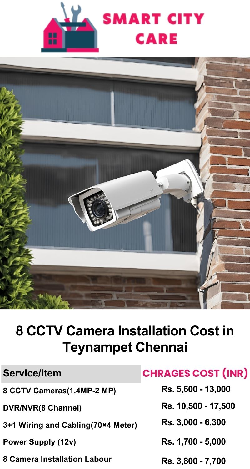 8 CCTV camera installation cost list in  Chennai, Teynampet