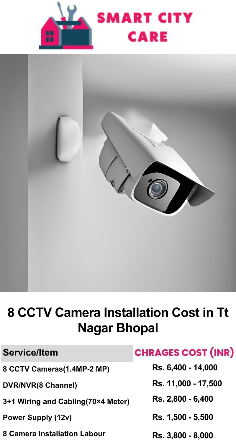 8 CCTV camera installation cost list in  Bhopal, TT Nagar