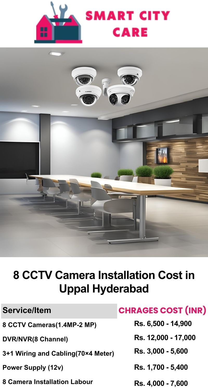 8 CCTV camera installation cost list in  Hyderabad, Uppal