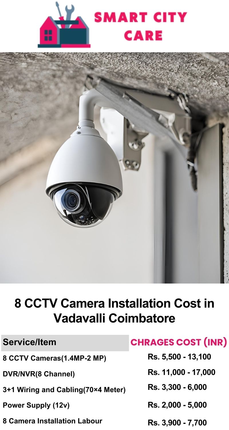 8 CCTV camera installation cost list in  Coimbatore, Vadavalli