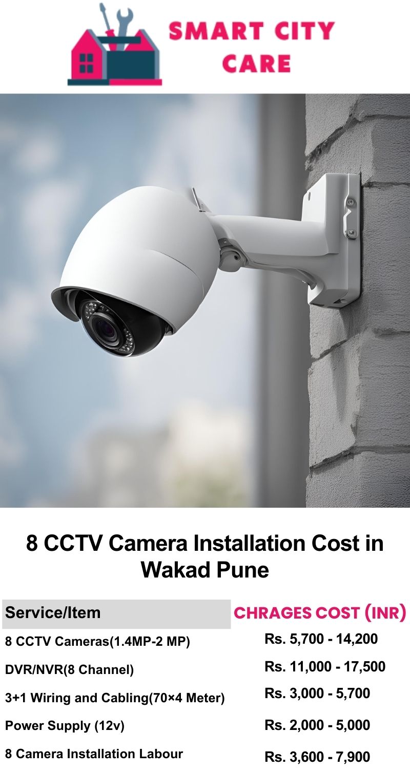 8 CCTV camera installation cost list in  Pune, Wakad