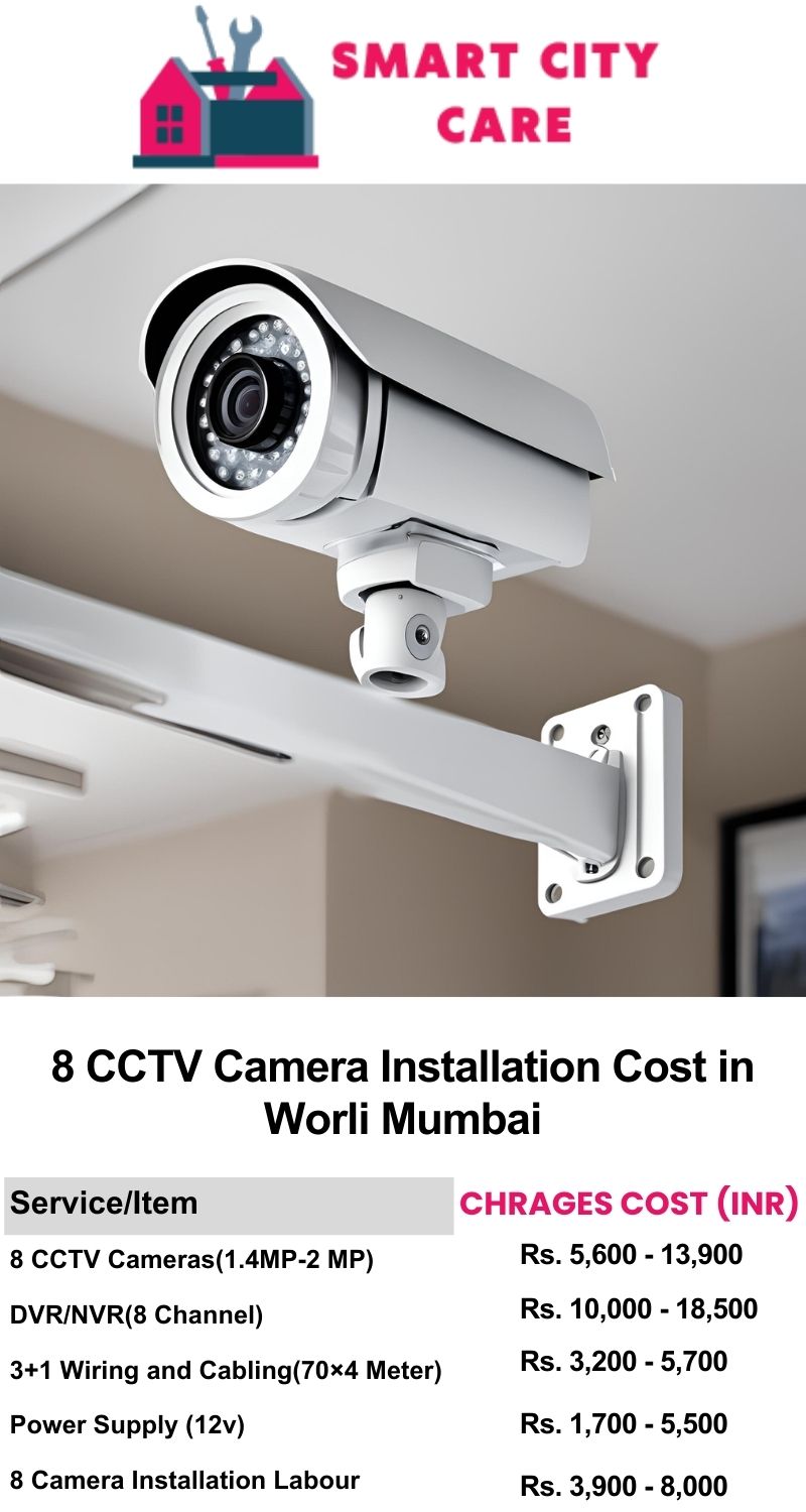 8 CCTV camera installation cost list in  Mumbai, Worli