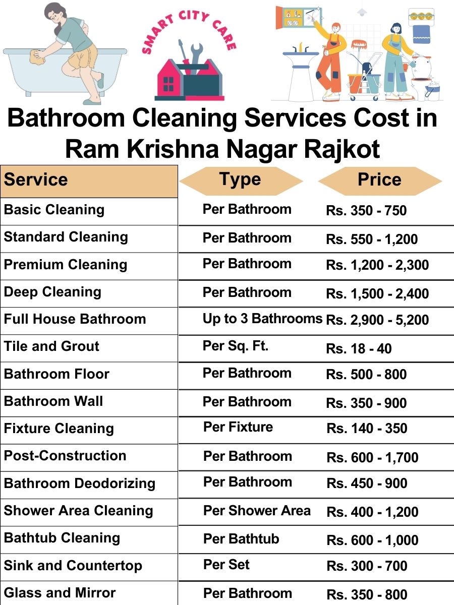 Bathroom Cleaning Services Cost list in Ram Krishna Nagar, Rajkot