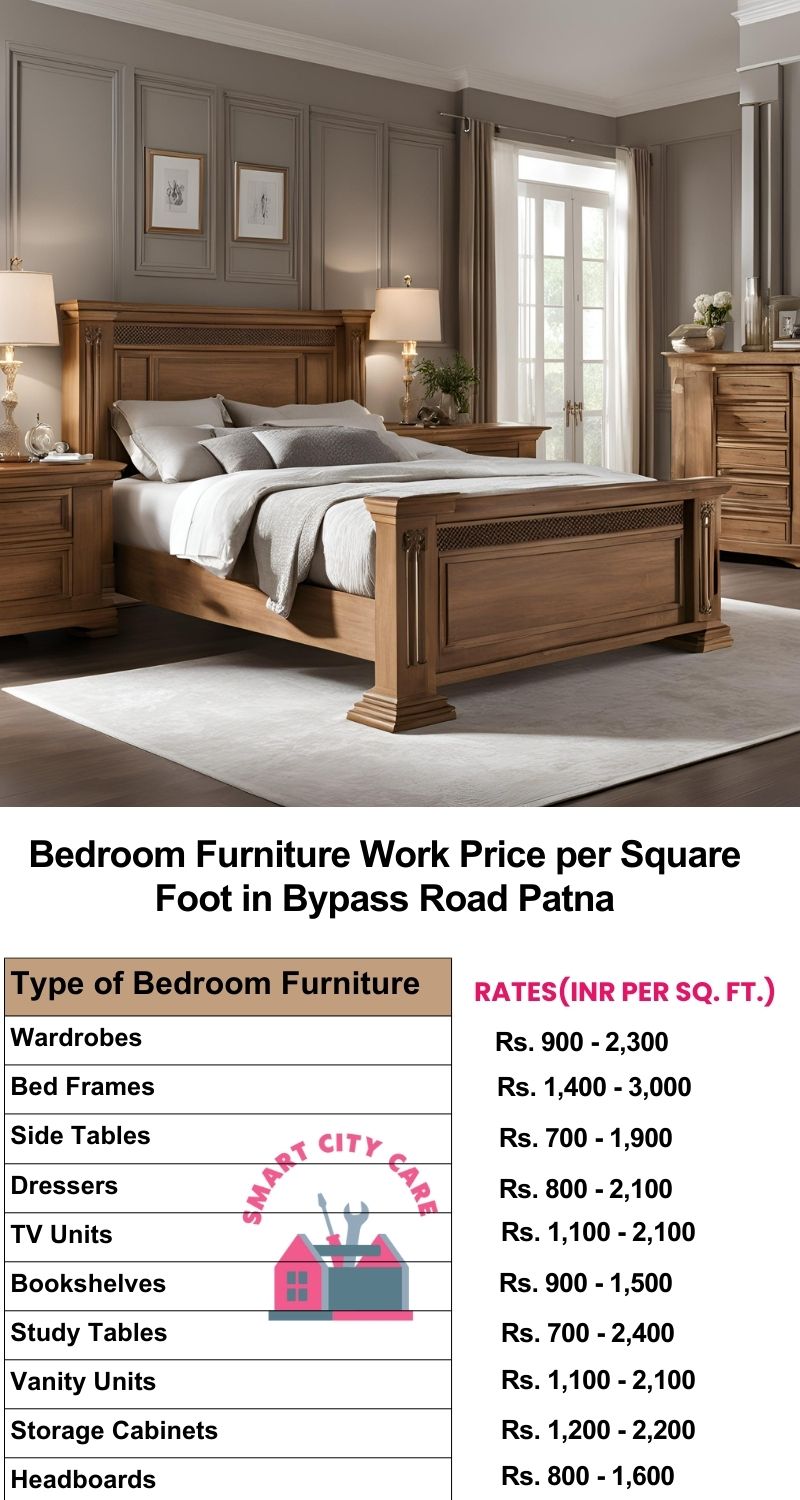 Bedroom Furniture Work Price list per Square Foot in Bypass Road,Patna