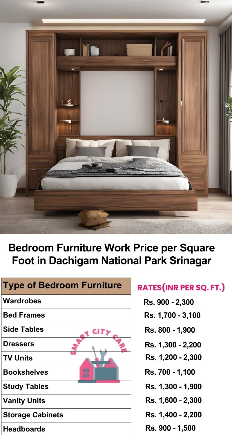 Bedroom Furniture Work Price list per Square Foot in Dachigam National Park,Srinagar