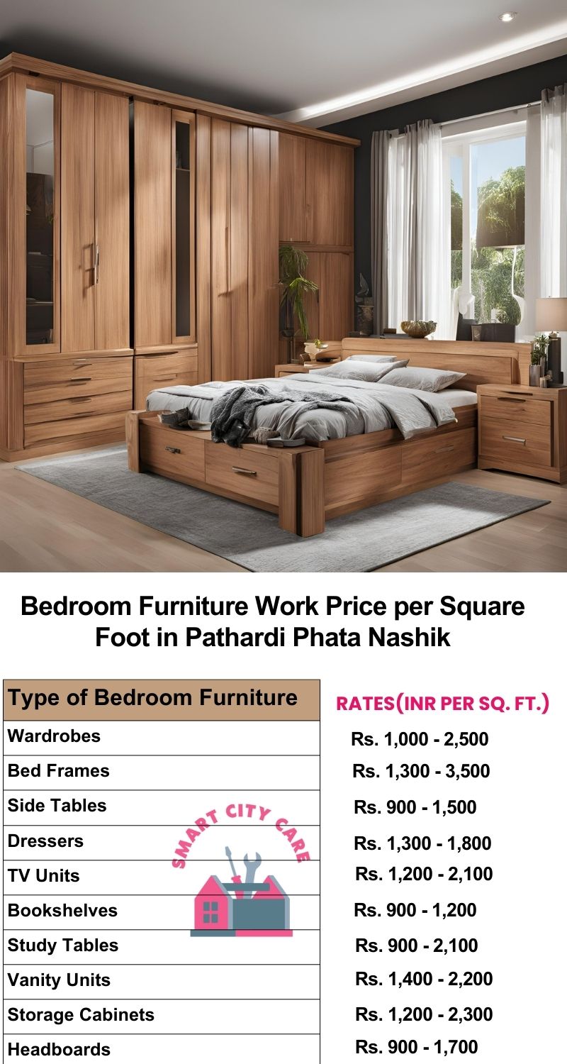 Bedroom Furniture Work Price list per Square Foot in Pathardi Phata,Nashik