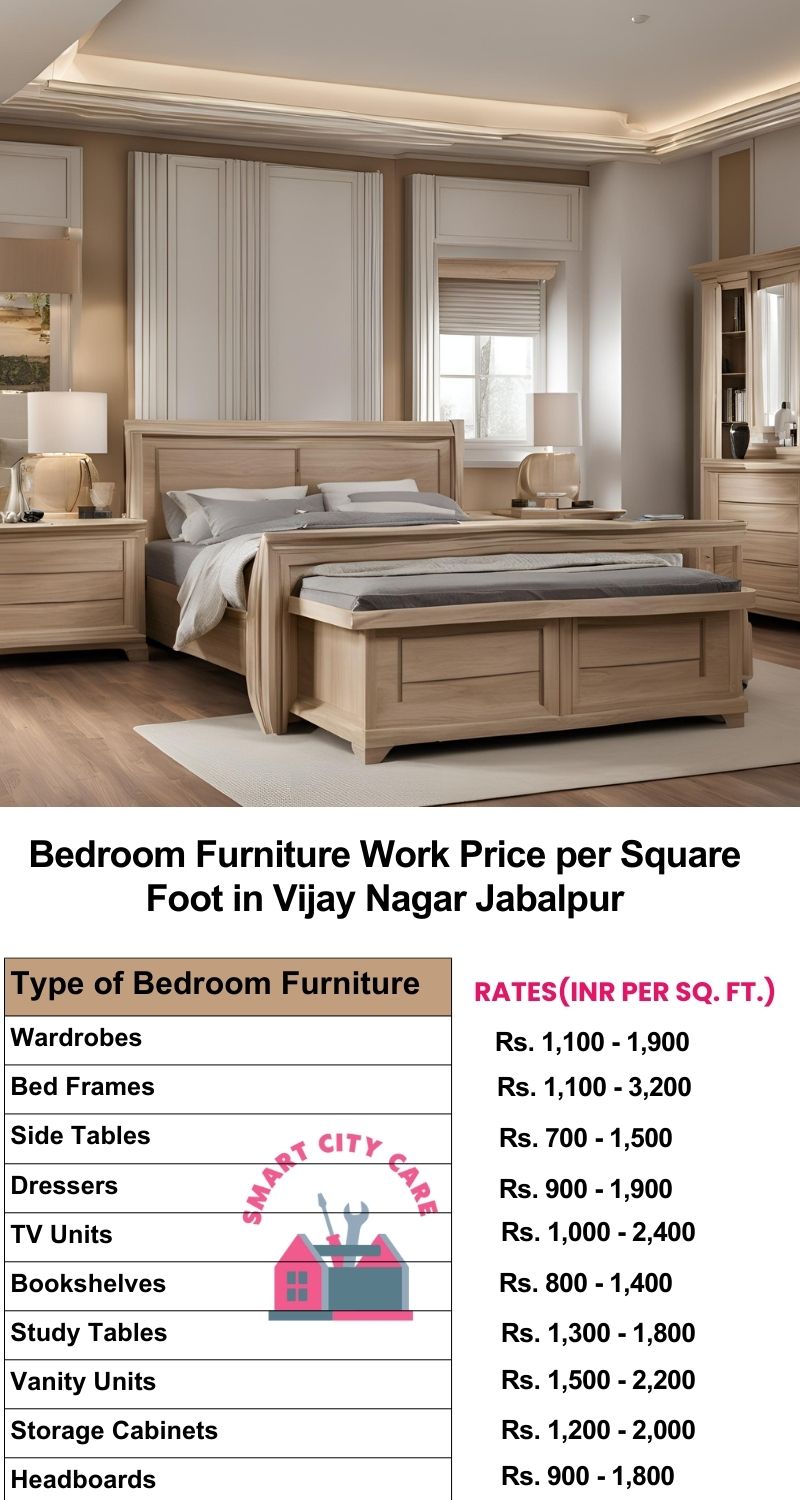 Bedroom Furniture Work Price list per Square Foot in Vijay Nagar,Jabalpur