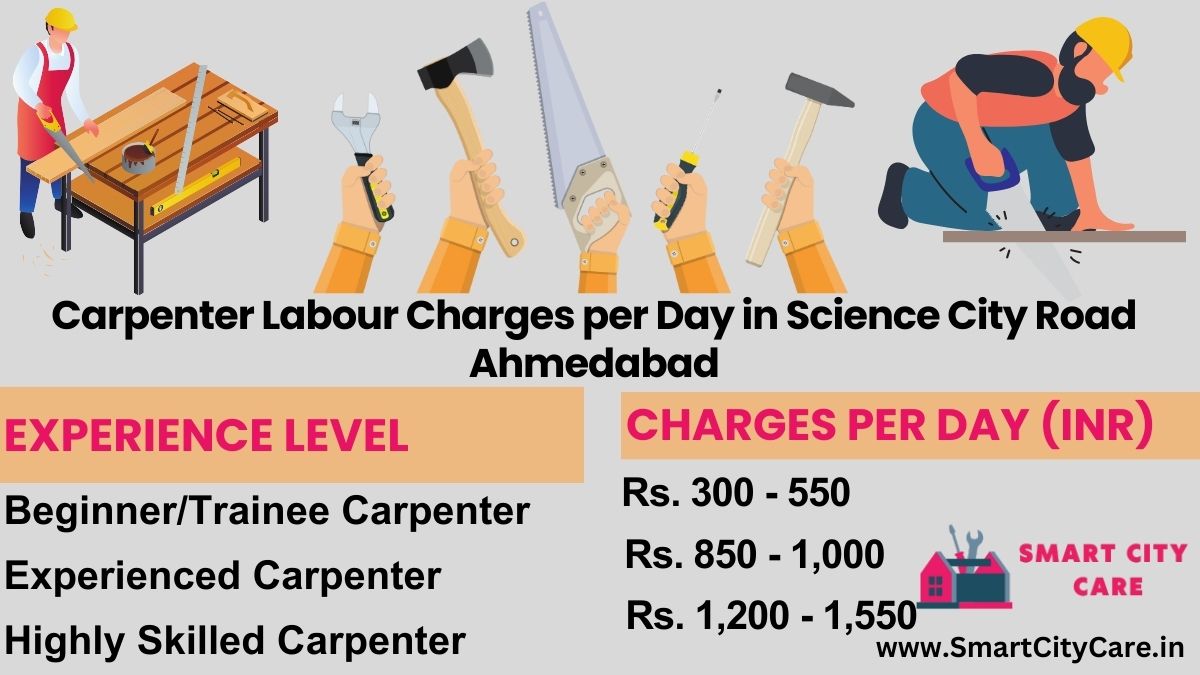 Carpenter Labour Charges Per Day list in Science City Road, Ahmedabad