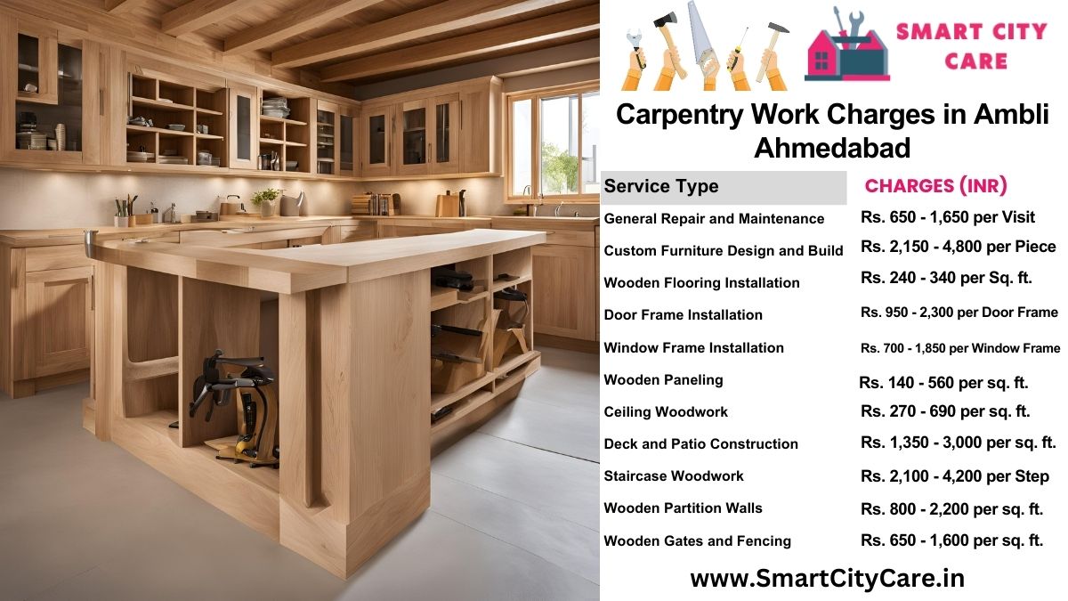 Carpentry Work Charges list in Ambli, Ahmedabad