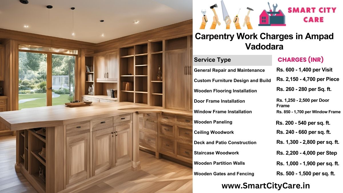 Carpentry Work Charges list in Ampad, Vadodara