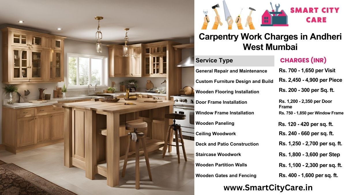 Carpentry Work Charges list in Andheri West, Mumbai