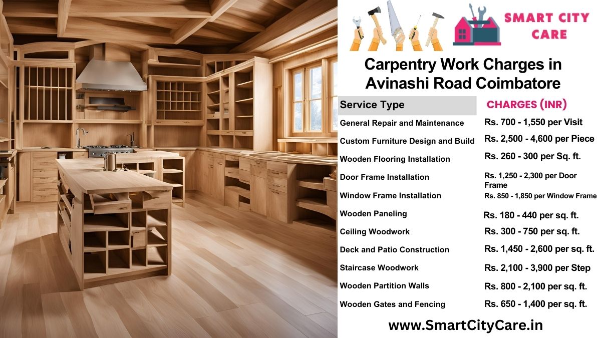 Carpentry Work Charges list in Avinashi Road, Coimbatore