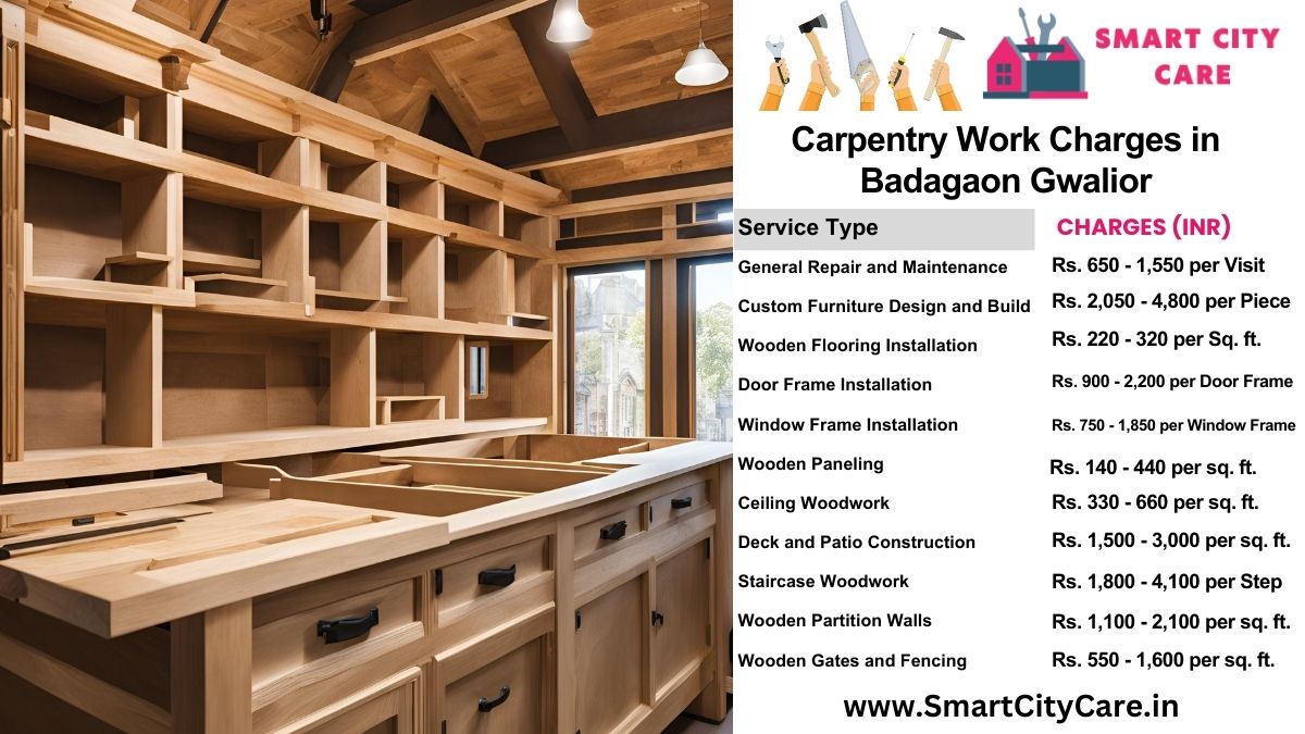 Carpentry Work Charges list in Badagaon, Gwalior