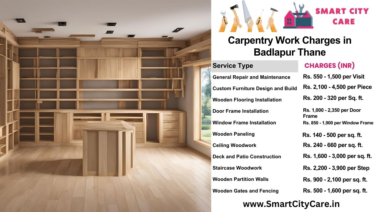 Carpentry Work Charges list in Badlapur, Thane