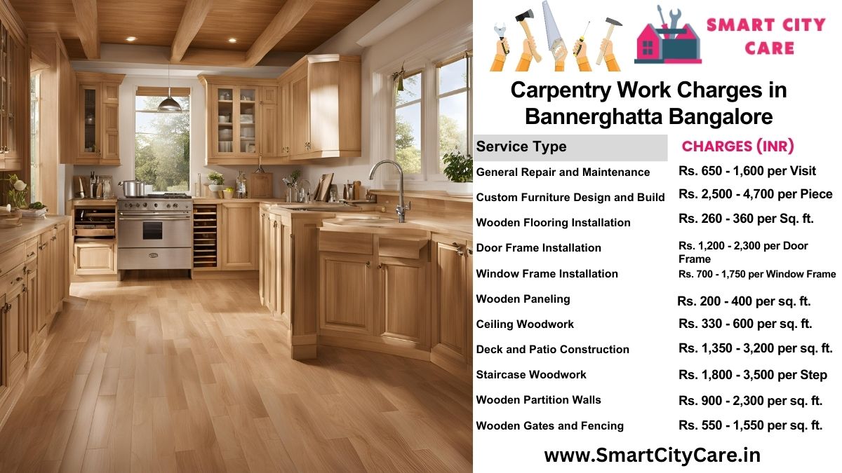 Carpentry Work Charges list in Bannerghatta, Bangalore